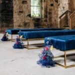 Lily stool - navy velvet
