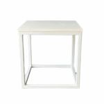 Linear side table in white